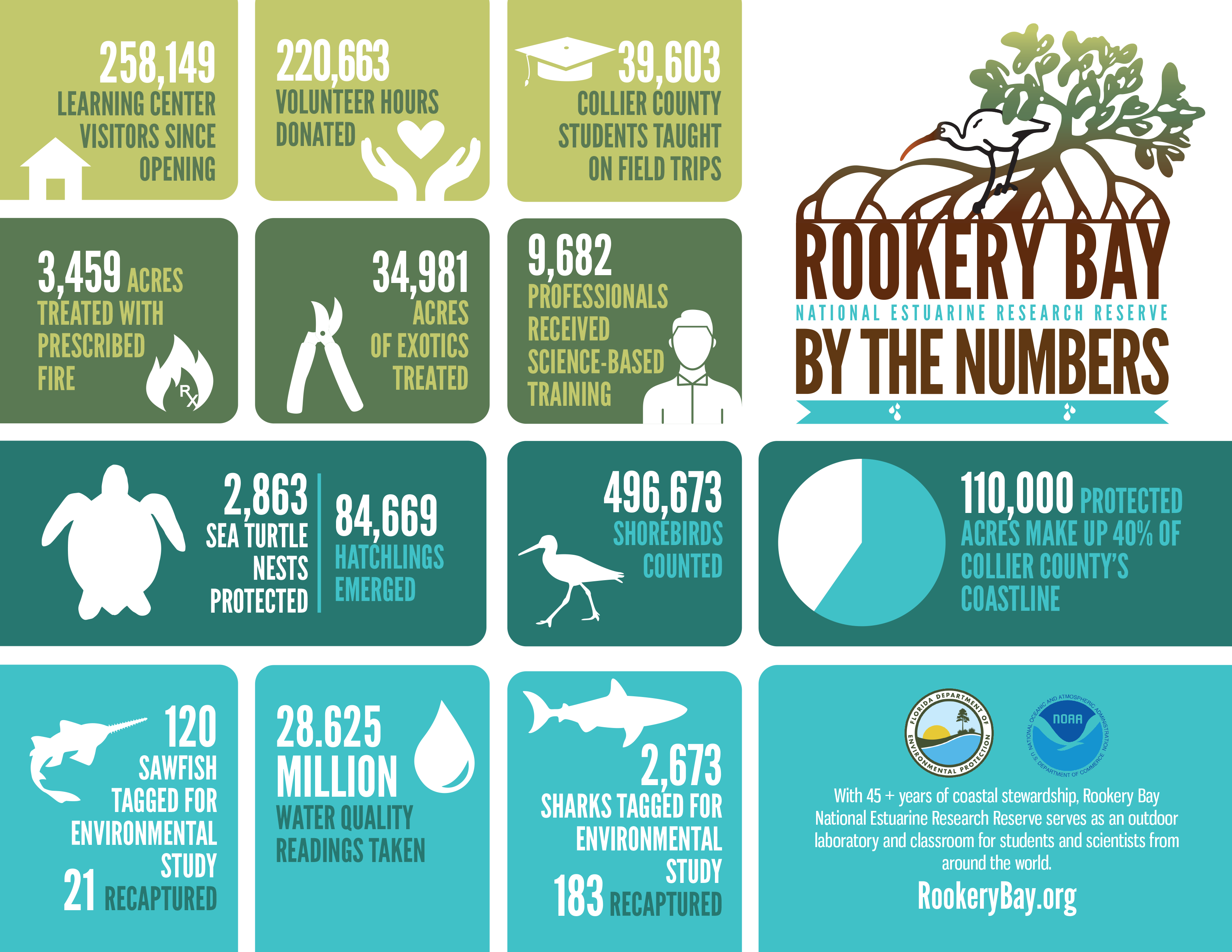 Rookery Bay by the Numbers Infographic | Who We Are